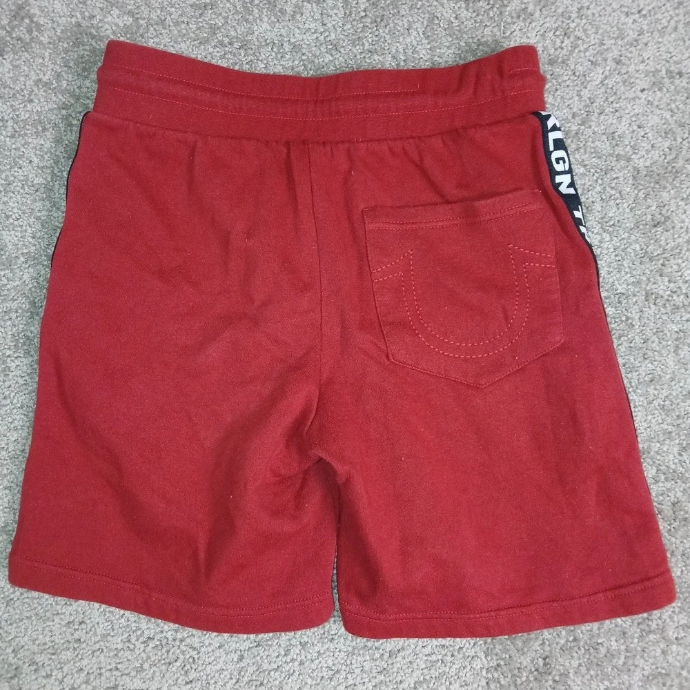 True Religion Mens Jogger Sweat Shorts Red Size Extra Small